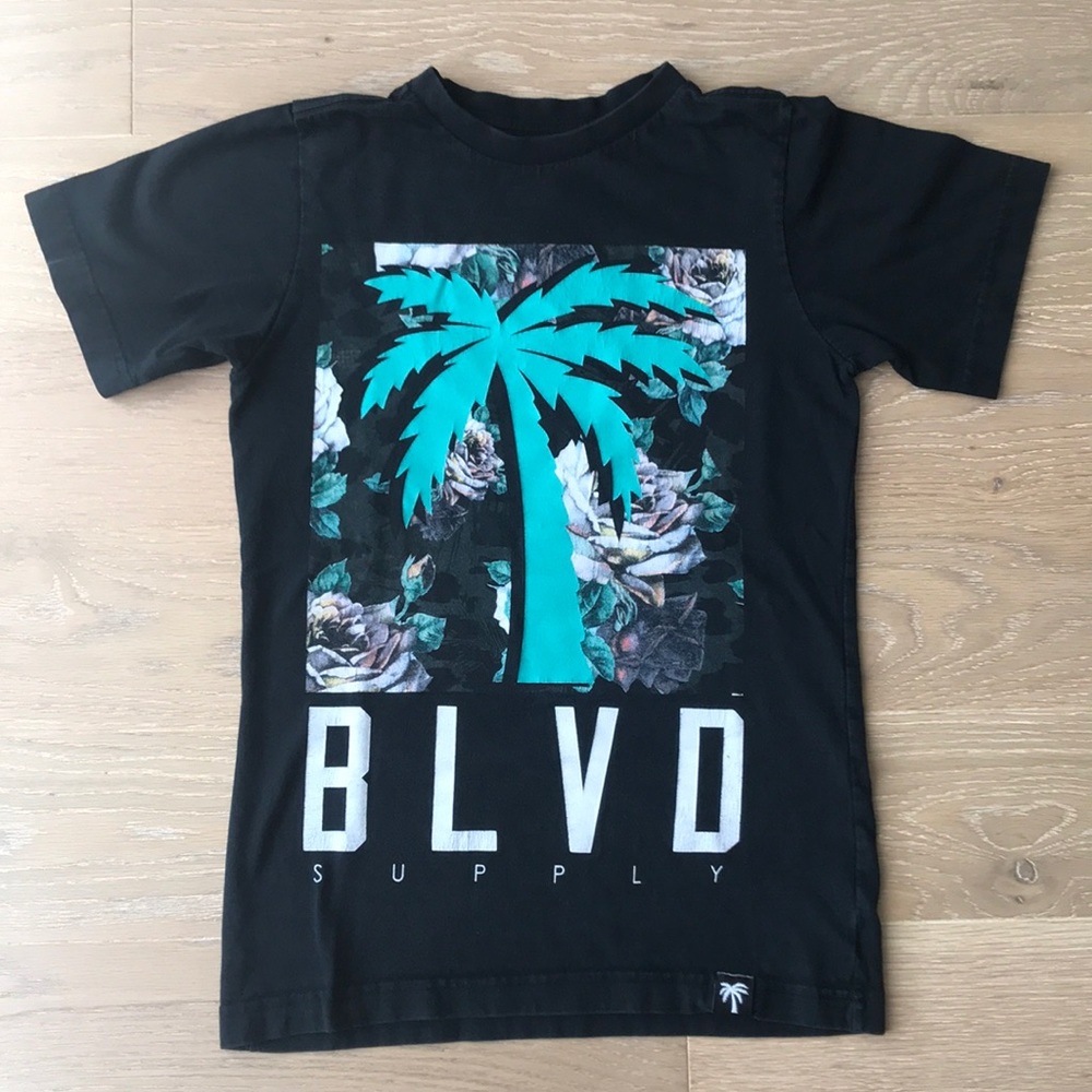Palm tree and floral graphic tee